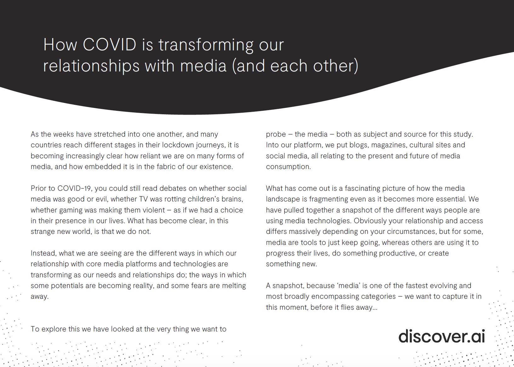 Covid relationship with media